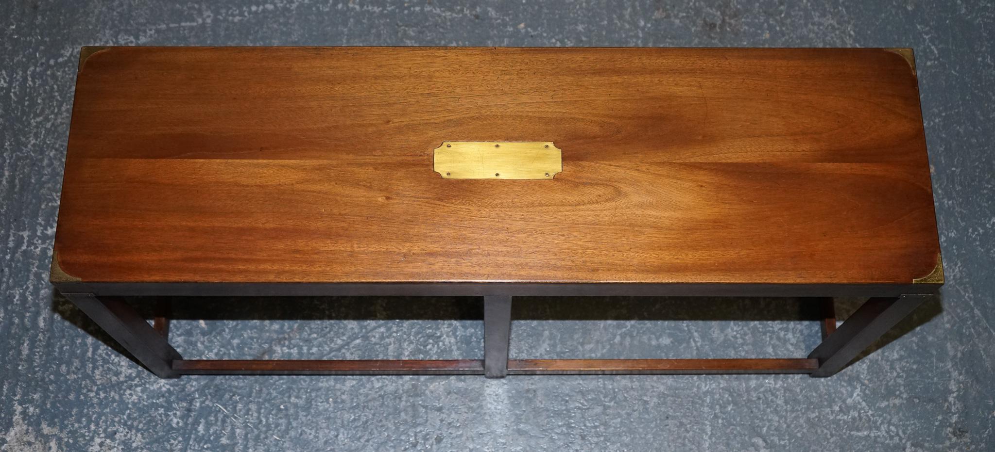 LOVELY MILITARY CAMPAIGN SERViNG TABLE CONSOLE TABLE KENNEDY FOR HARRODS LONDON For Sale 6