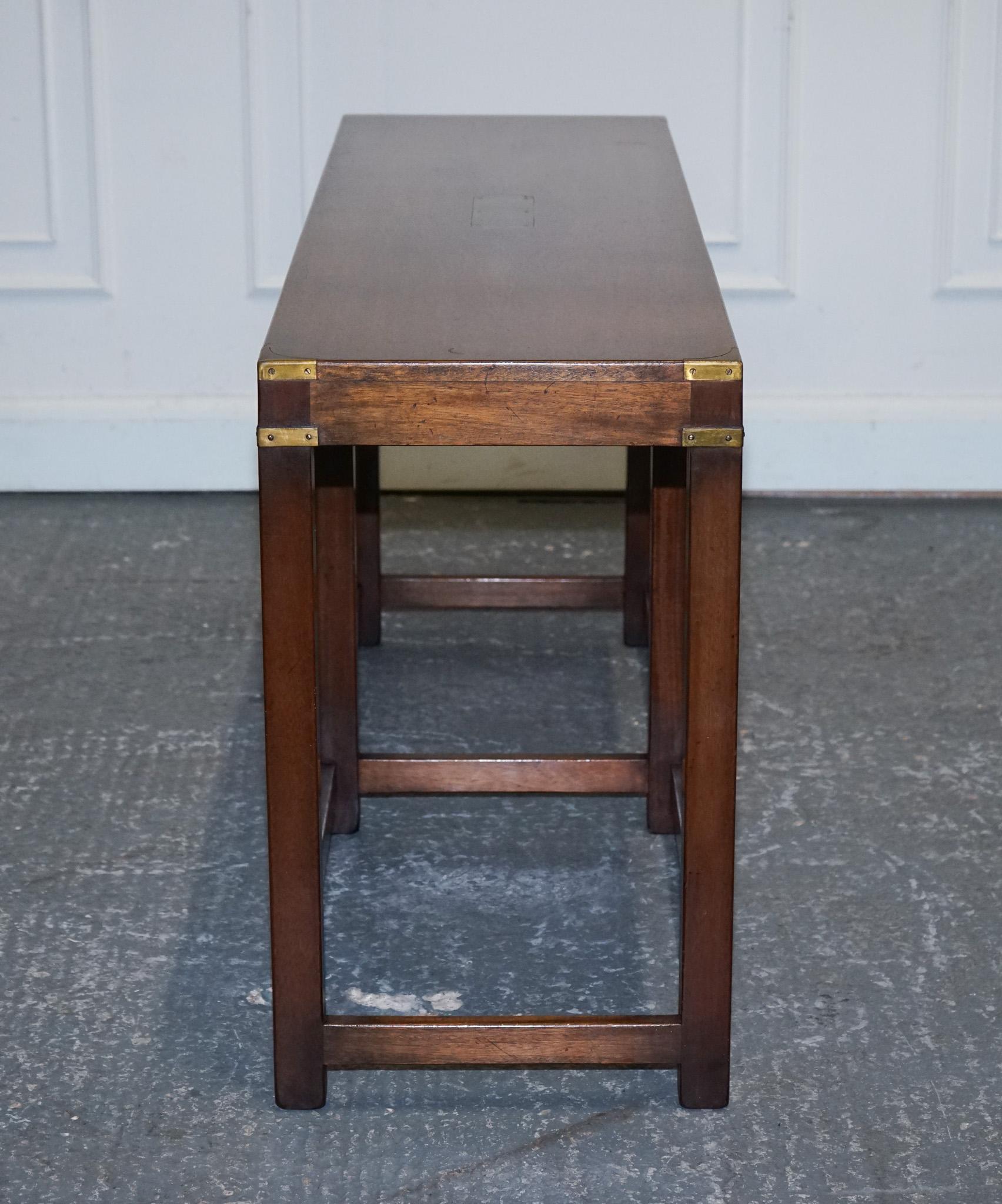 LOVELY MILITARY CAMPAIGN SERViNG TABLE CONSOLE TABLE KENNEDY FOR HARRODS LONDON For Sale 2