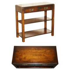 LOVELY MILITARY CAMPAIGN STYLE CONSOLE TABLE OR SMALL SIDEBOARD WiTH DRAWERS