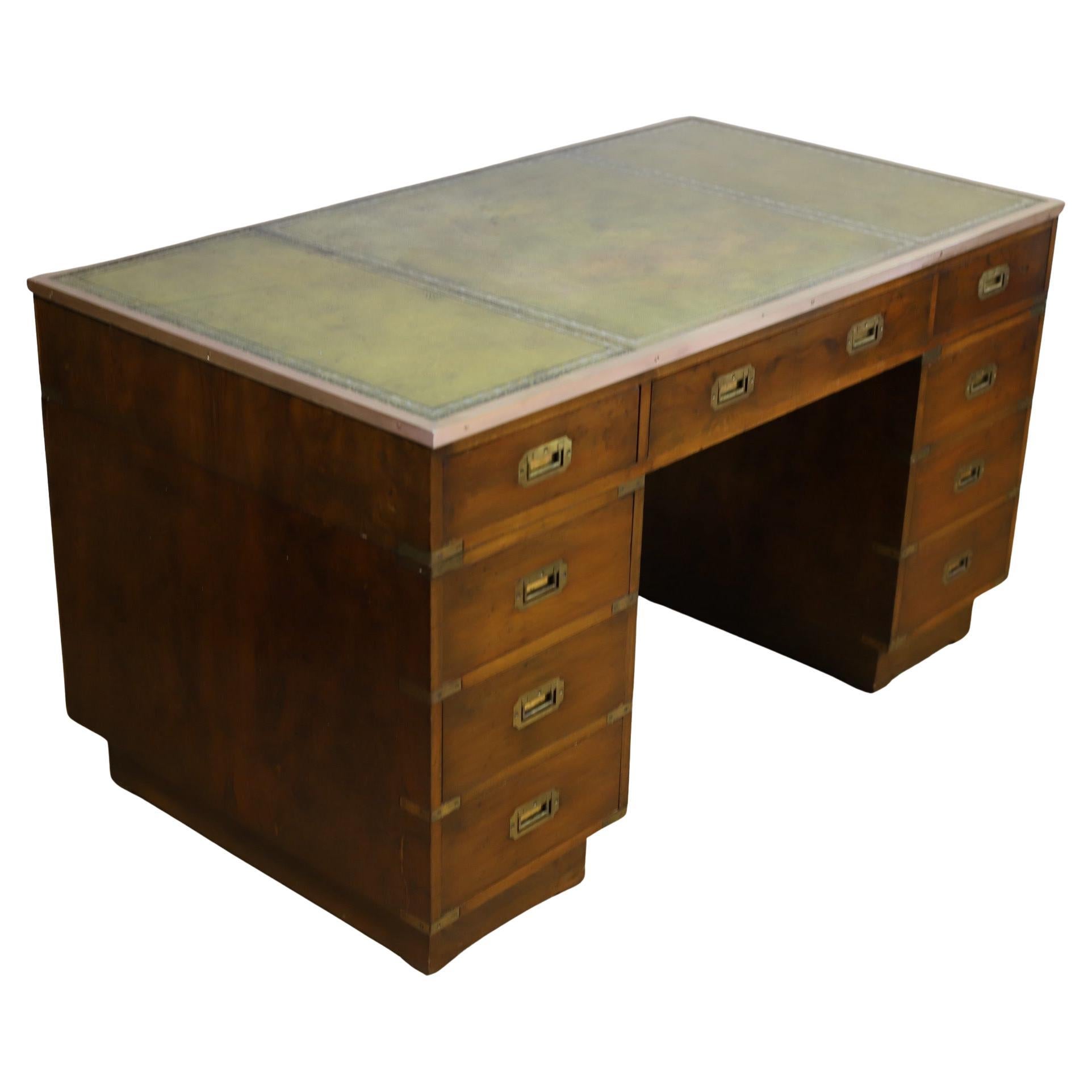 Lovely Military Campaign Style Pedestal Desk en vente