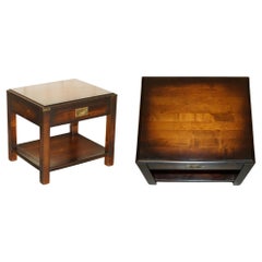 LOVELY MILITARY CAMPAIGN STYLE SIDE END LAMP WINE TABLE OR SMALL WiTH DRAWER