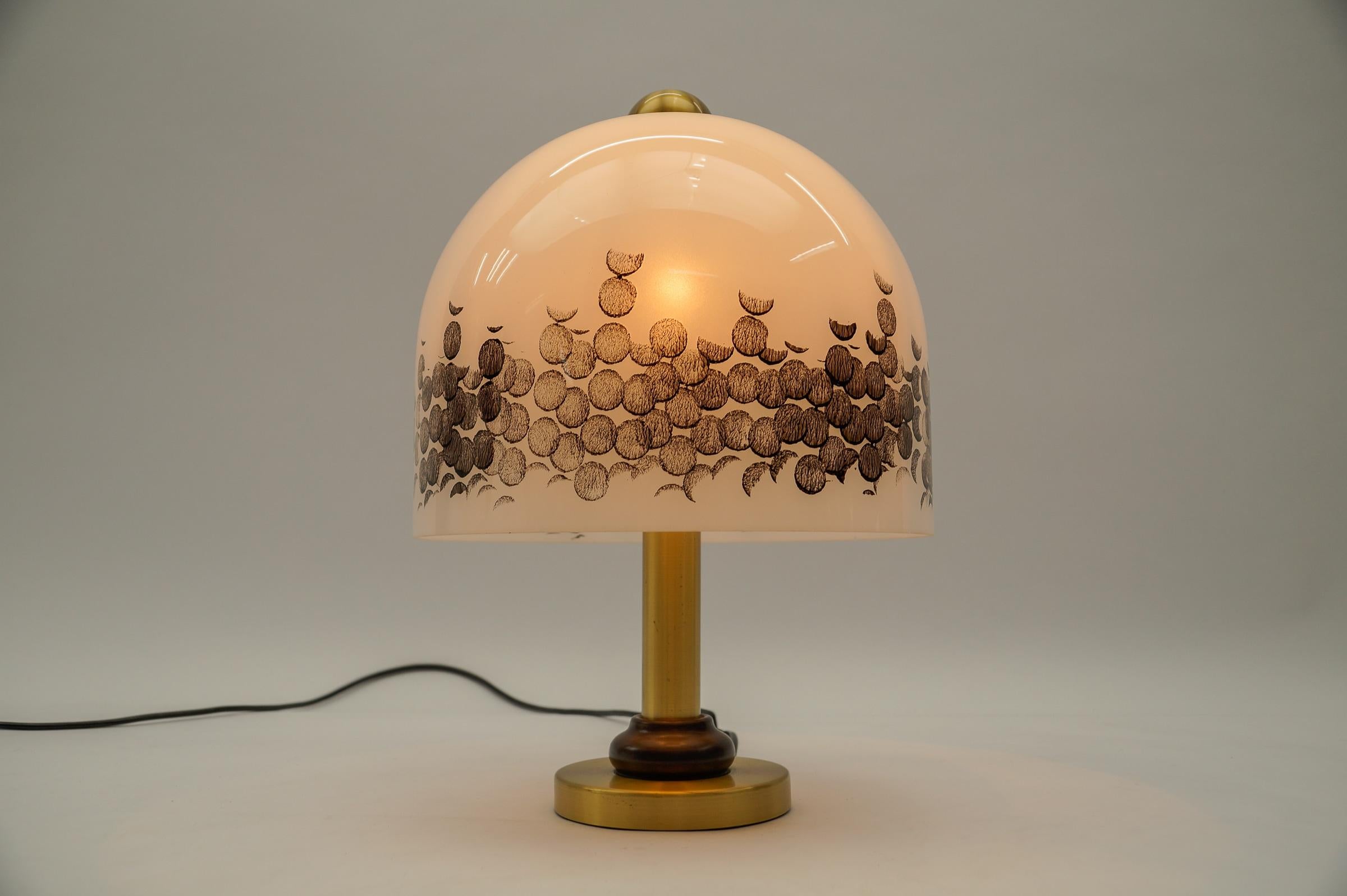 Lovely Milk Glass Table Lamp by Peill & Putzler, 1960s   For Sale 2