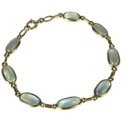 Lovely Moonstone Oval Link Bracelet