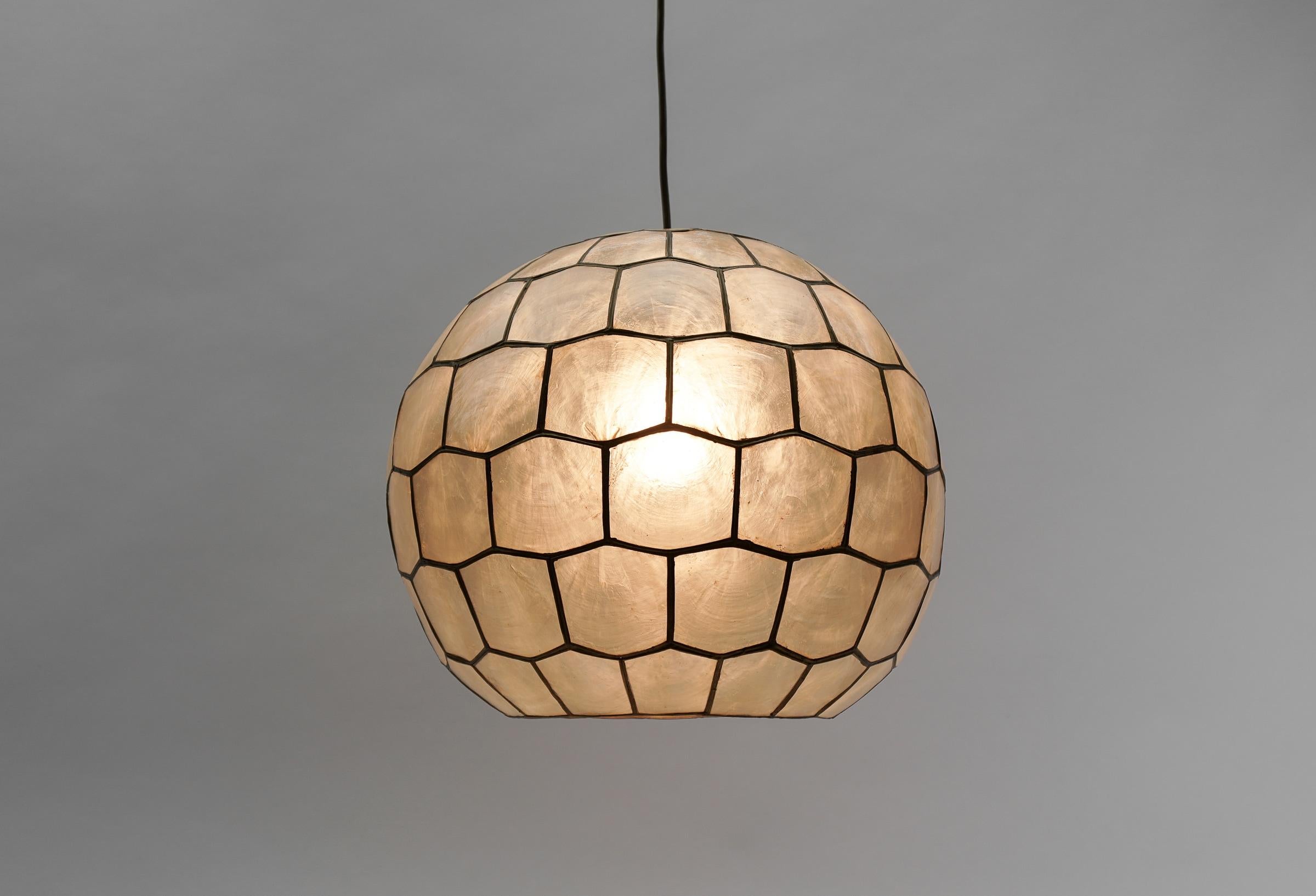 Italian Lovely Mother-of-Pearl Ceiling Ball Lamp, 1960s For Sale