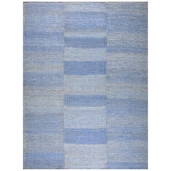 Lovely Multi Blue Color Contemporary Handwoven American Shaker Style Flat Weave