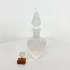 Lovely Murano Swirled White Art Glass Perfume Bottle with Stopper Italy