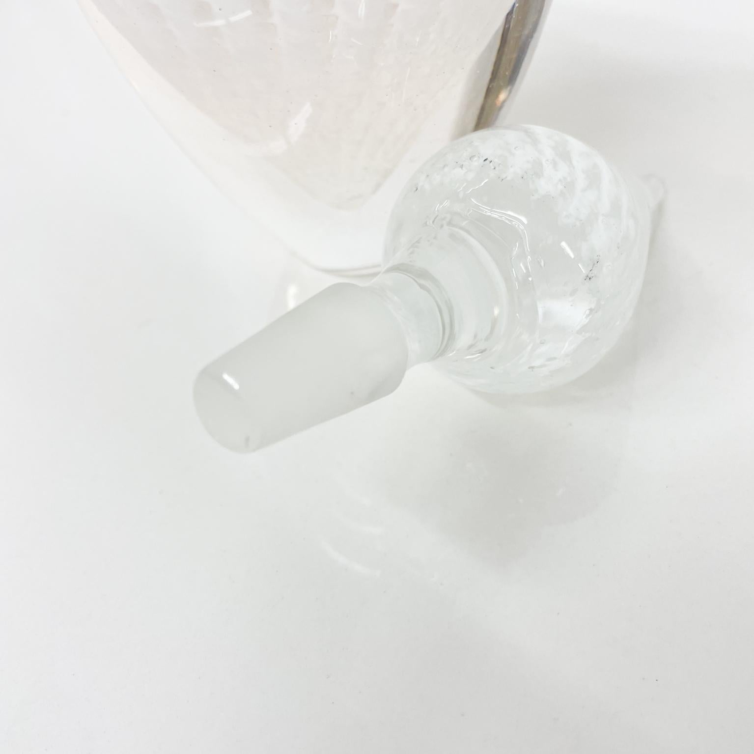 Lovely Murano Swirled White Art Glass Perfume Bottle with Stopper Italy 3