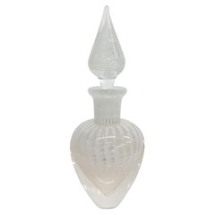 Lovely Murano Swirled White Art Glass Perfume Bottle with Stopper Italy