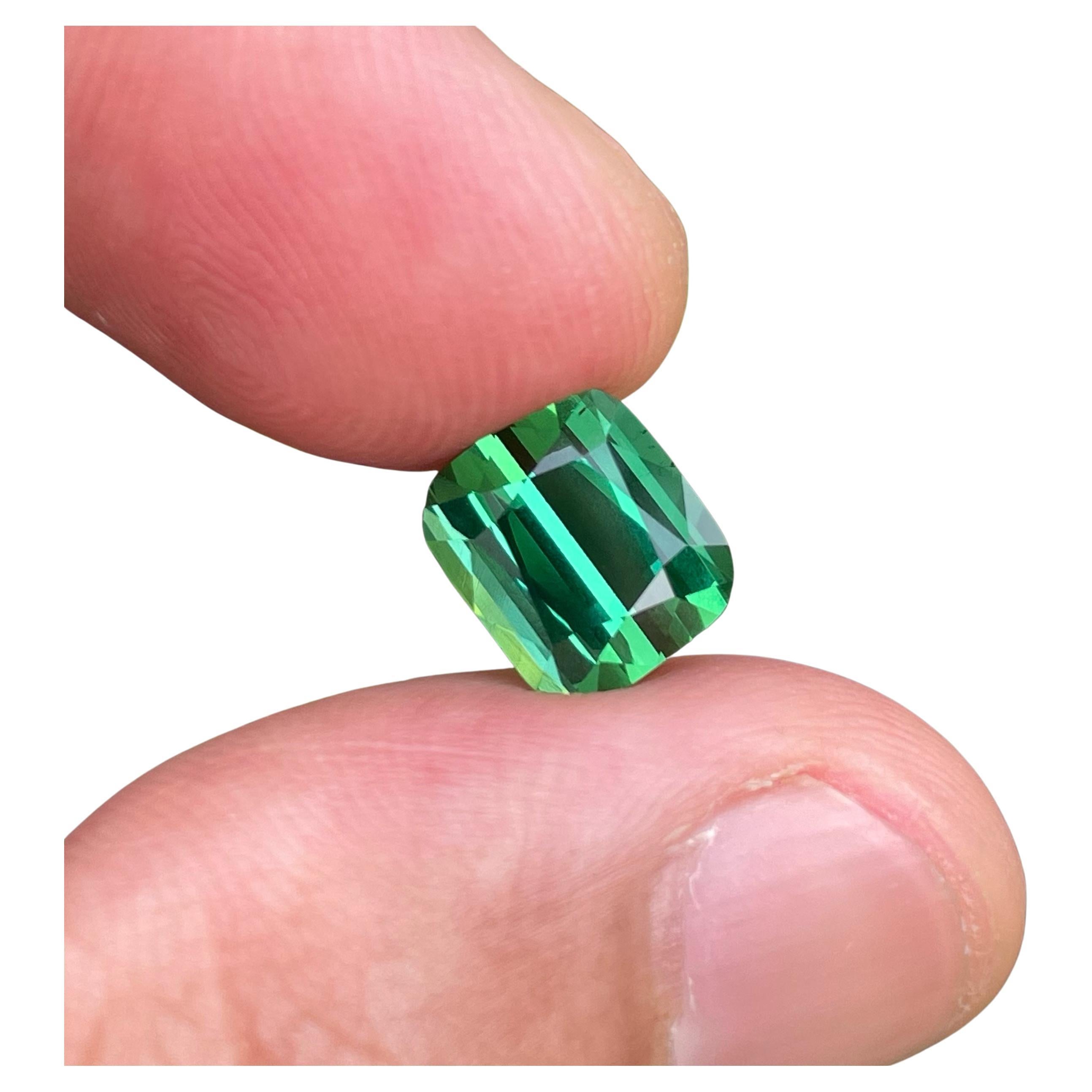 Fabulous Natural Bluish Green Tourmaline Gemstone 7.70 Carats Fancy