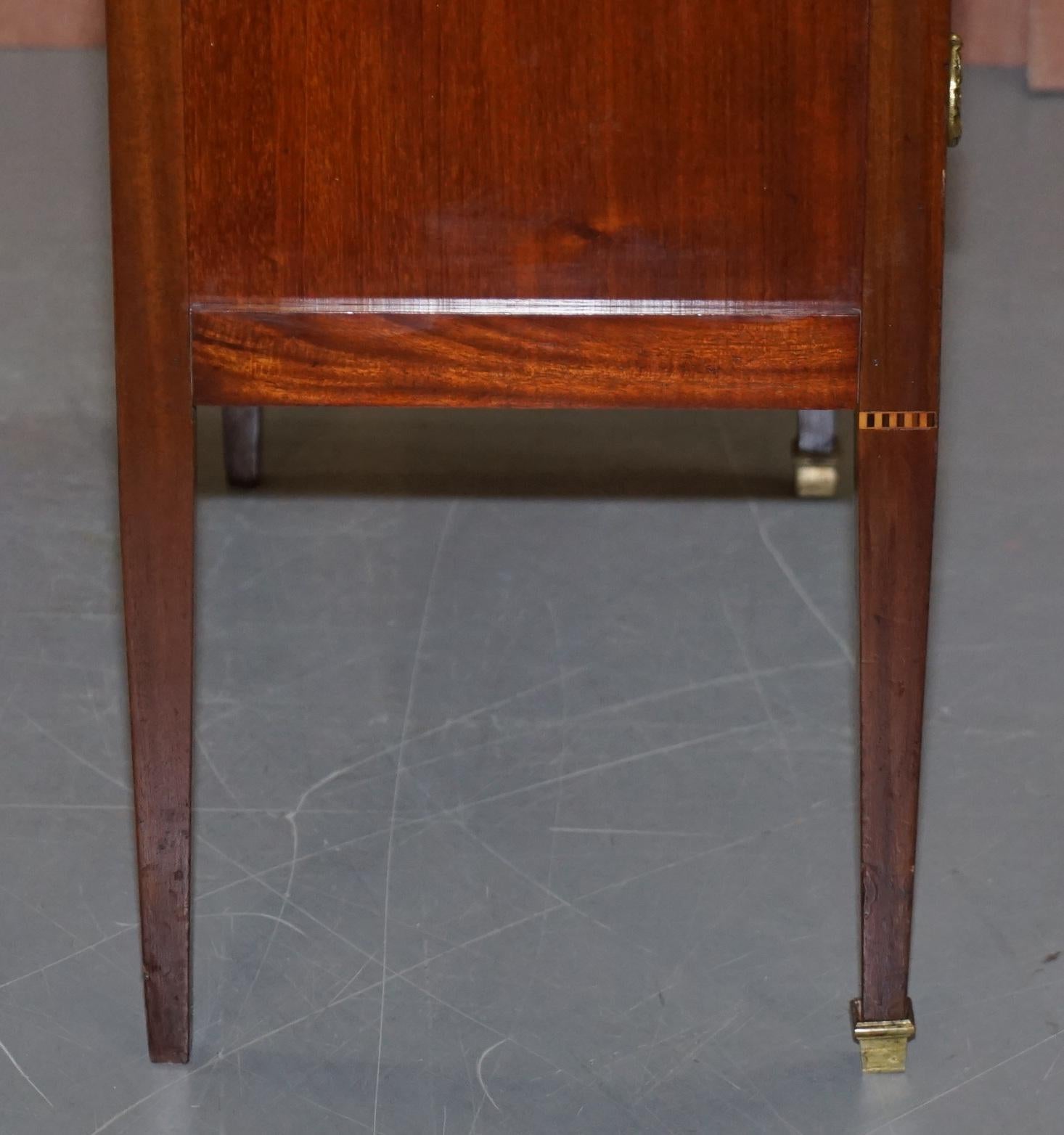 Lovely Neoclassical Cuban Hardwood Marble Topped Side Tables Chest of Drawers For Sale 5