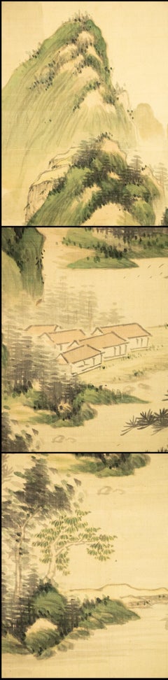 Lovely Nihonga Scene Meiji/Edo Period Scroll Japan Artist Landscape
