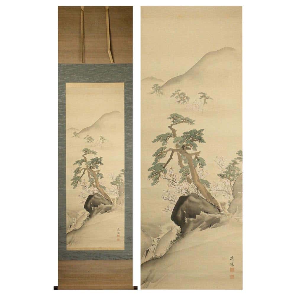 Lovely Nihonga Scene Meiji/Taisho Period Scroll Japan Artist Landscape ...