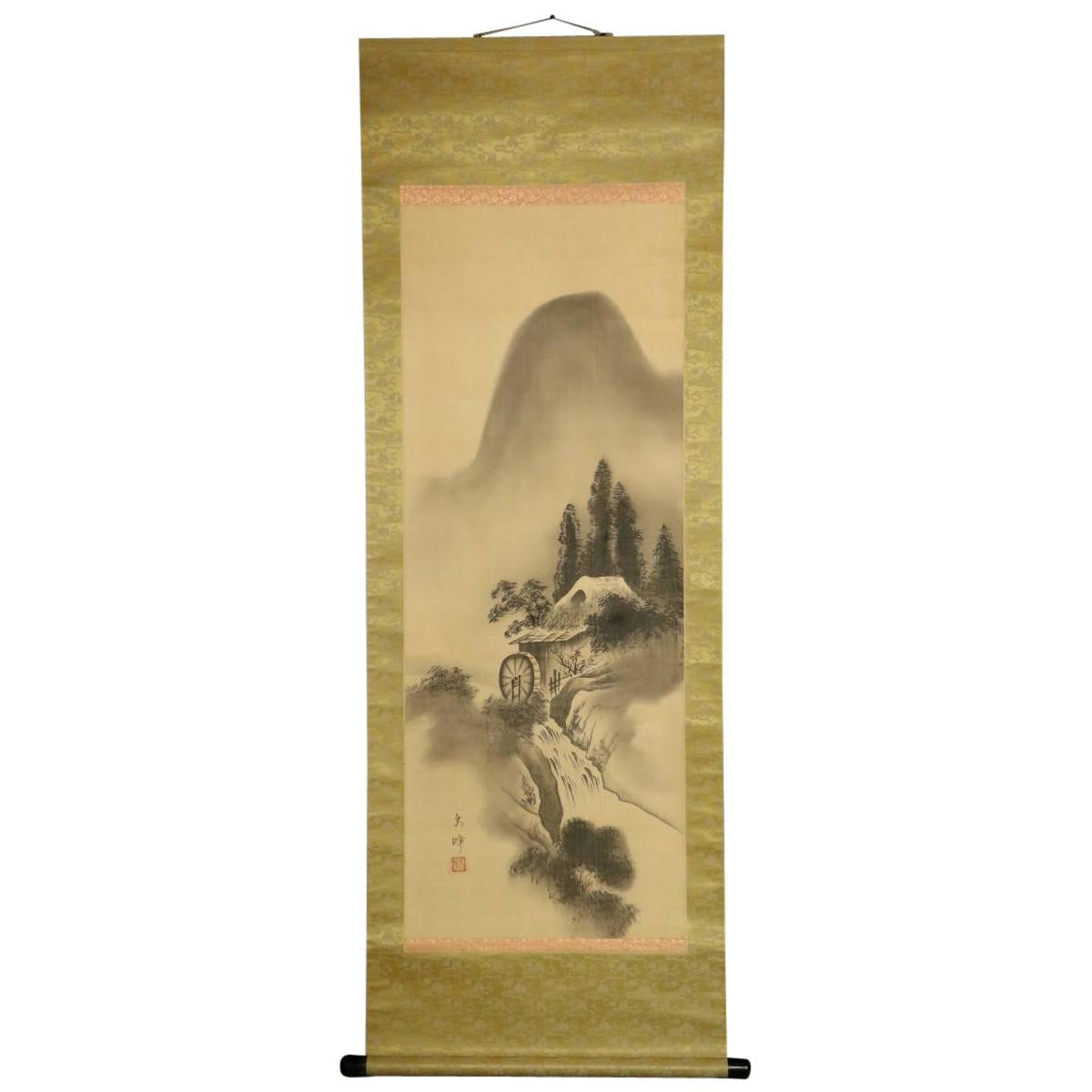 Lovely Nihonga Scene Meiji/Taisho Period Scroll Japan Artist Painting