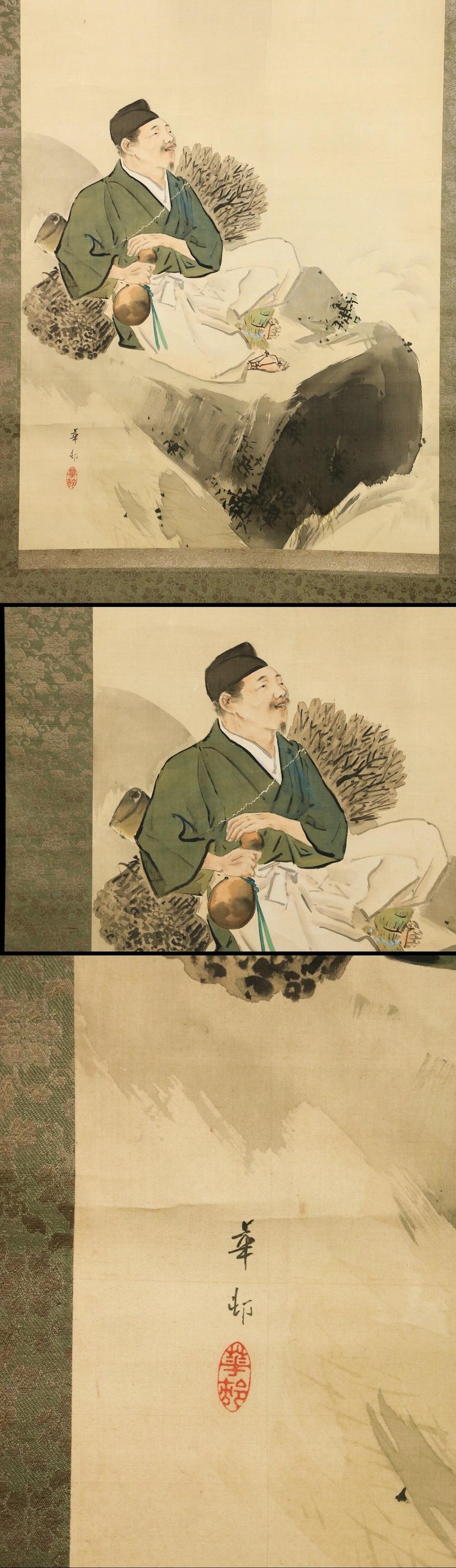 Lovely Nihonga Scene Meiji/Taisho Period Scroll Japan Artist Suzuki ...