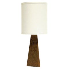 Lovely Nordic Brown Leatherette Table Lamp 1950s