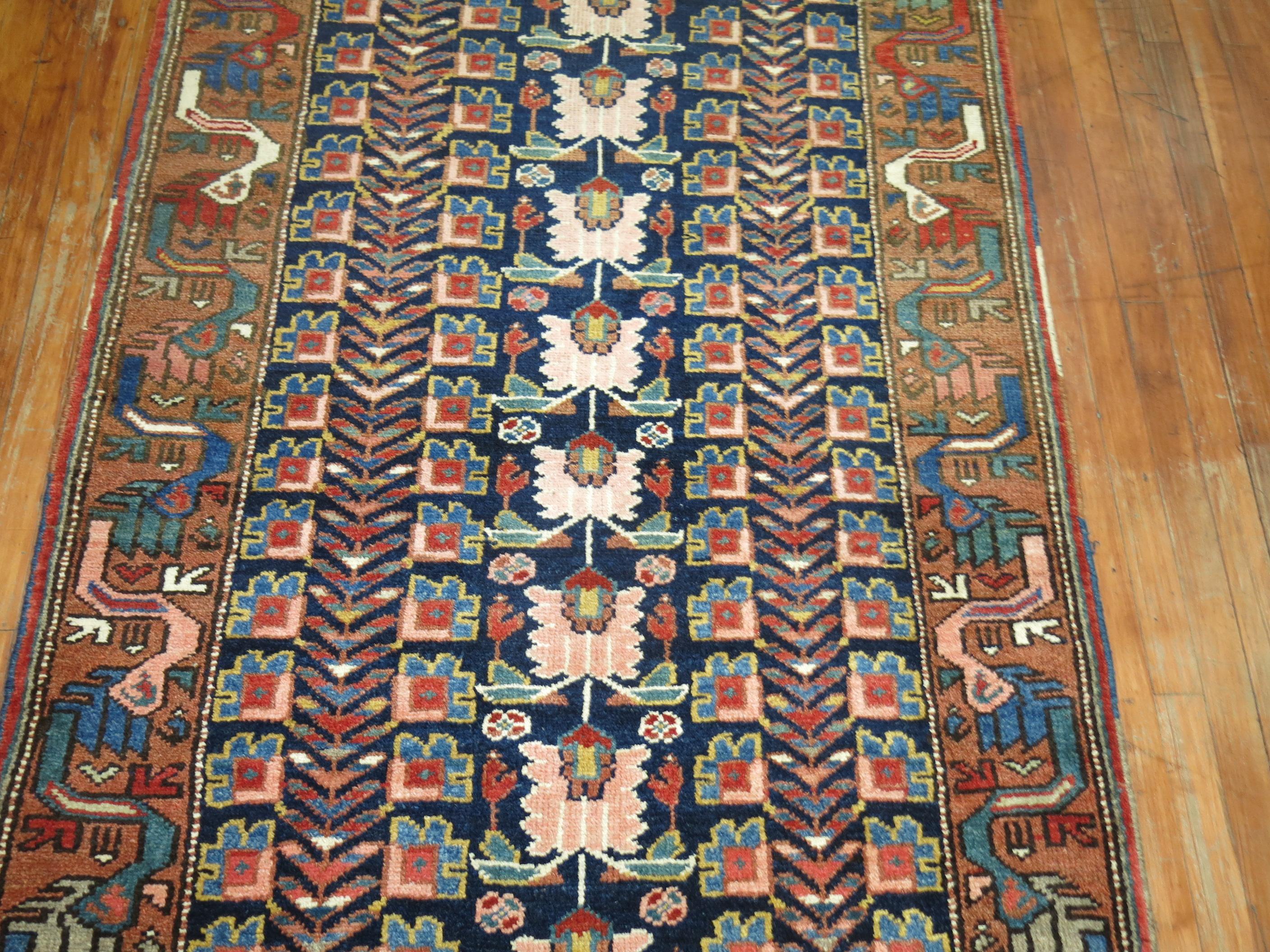 Hand-Woven Lovely Northwest Persian Eclectic Persian Runner For Sale