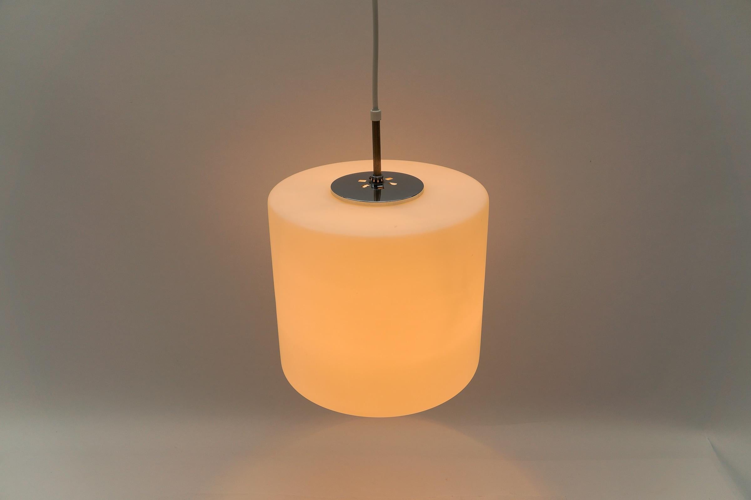Lovely Opaline Glass Ceiling Lamp from Limburg, Germany, 1960s For Sale 5