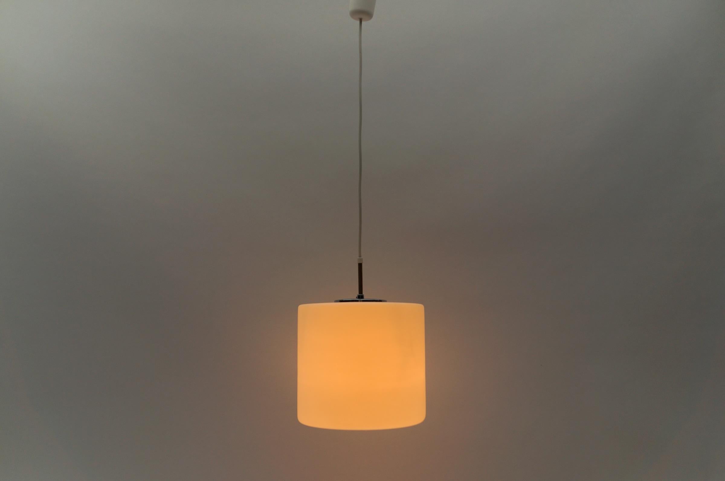 Mid-Century Modern Lovely Opaline Glass Ceiling Lamp from Limburg, Germany, 1960s For Sale