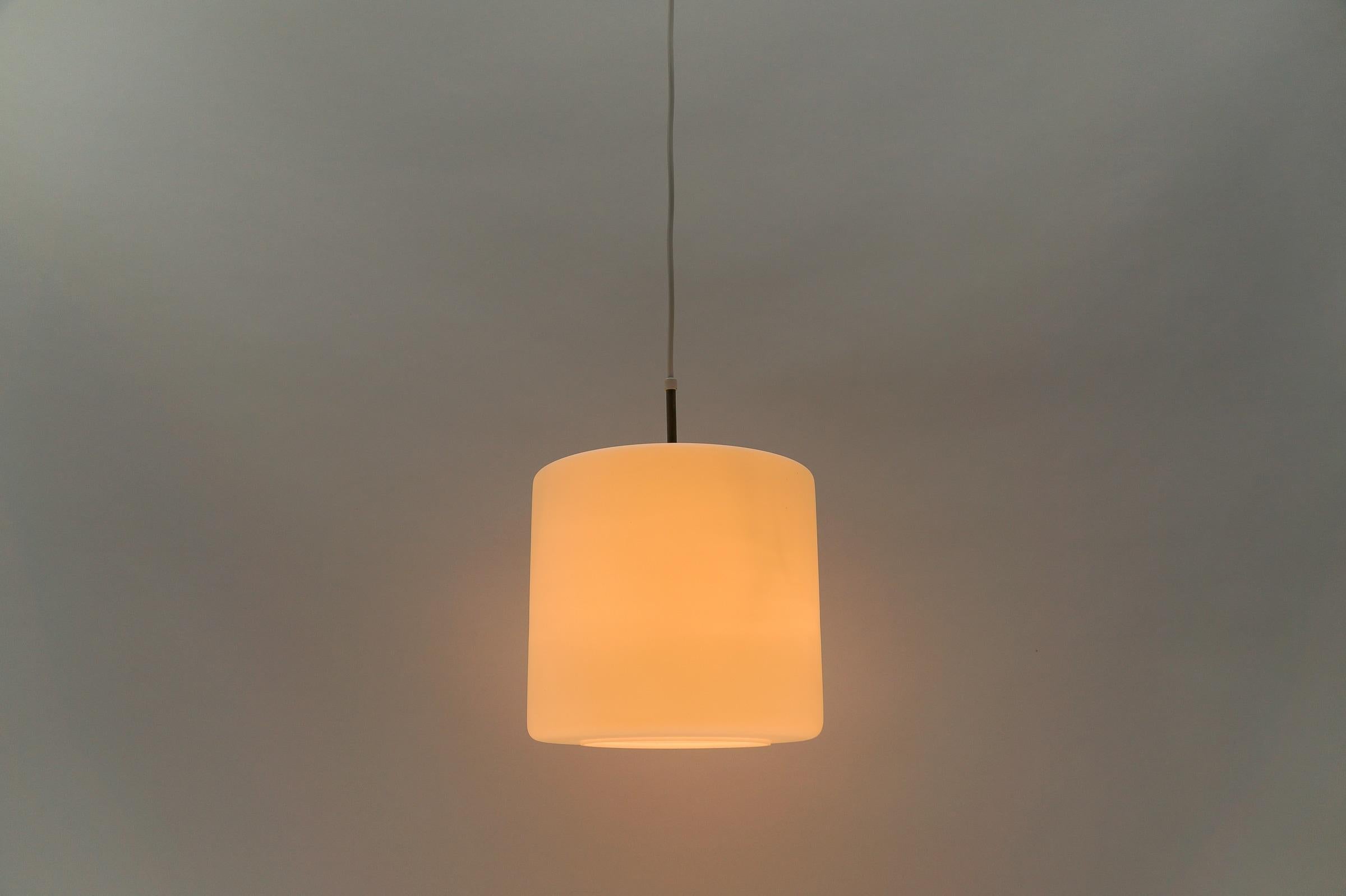 Mid-20th Century Lovely Opaline Glass Ceiling Lamp from Limburg, Germany, 1960s For Sale