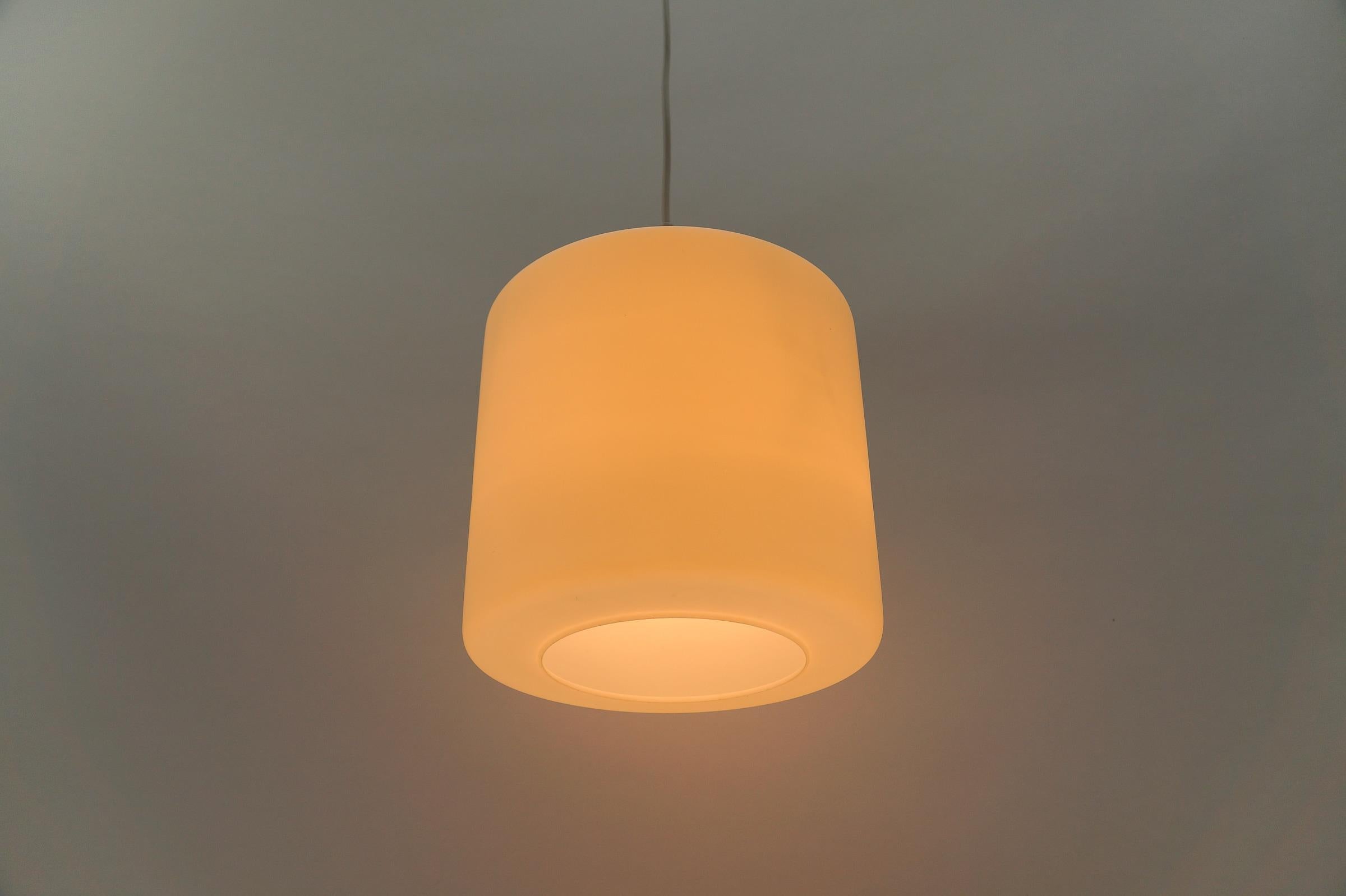 Lovely Opaline Glass Ceiling Lamp from Limburg, Germany, 1960s For Sale 1
