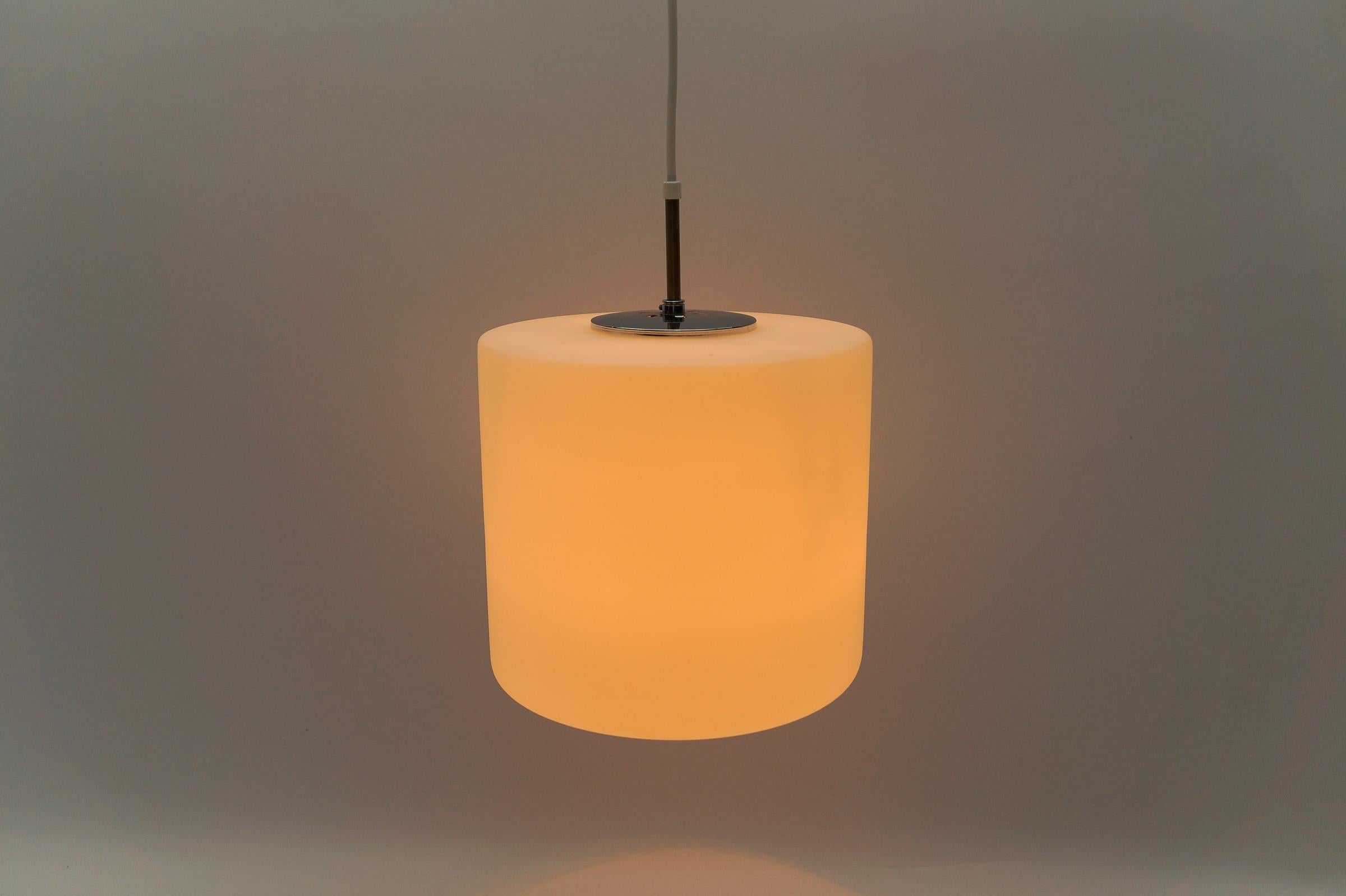 Lovely Opaline Glass Ceiling Lamp from Limburg, Germany, 1960s For Sale 3