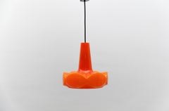 Lovely Orange Glass Ceiling Lamp by Peill & Putzler, 1960s