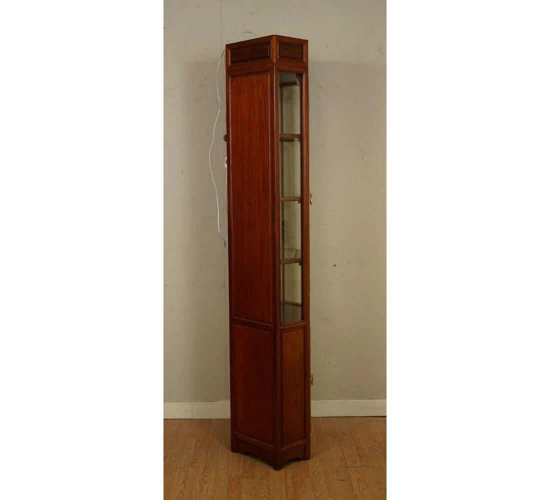 Lovely Oriental Chinese Longevity Corner Display Cabinet with Light 1