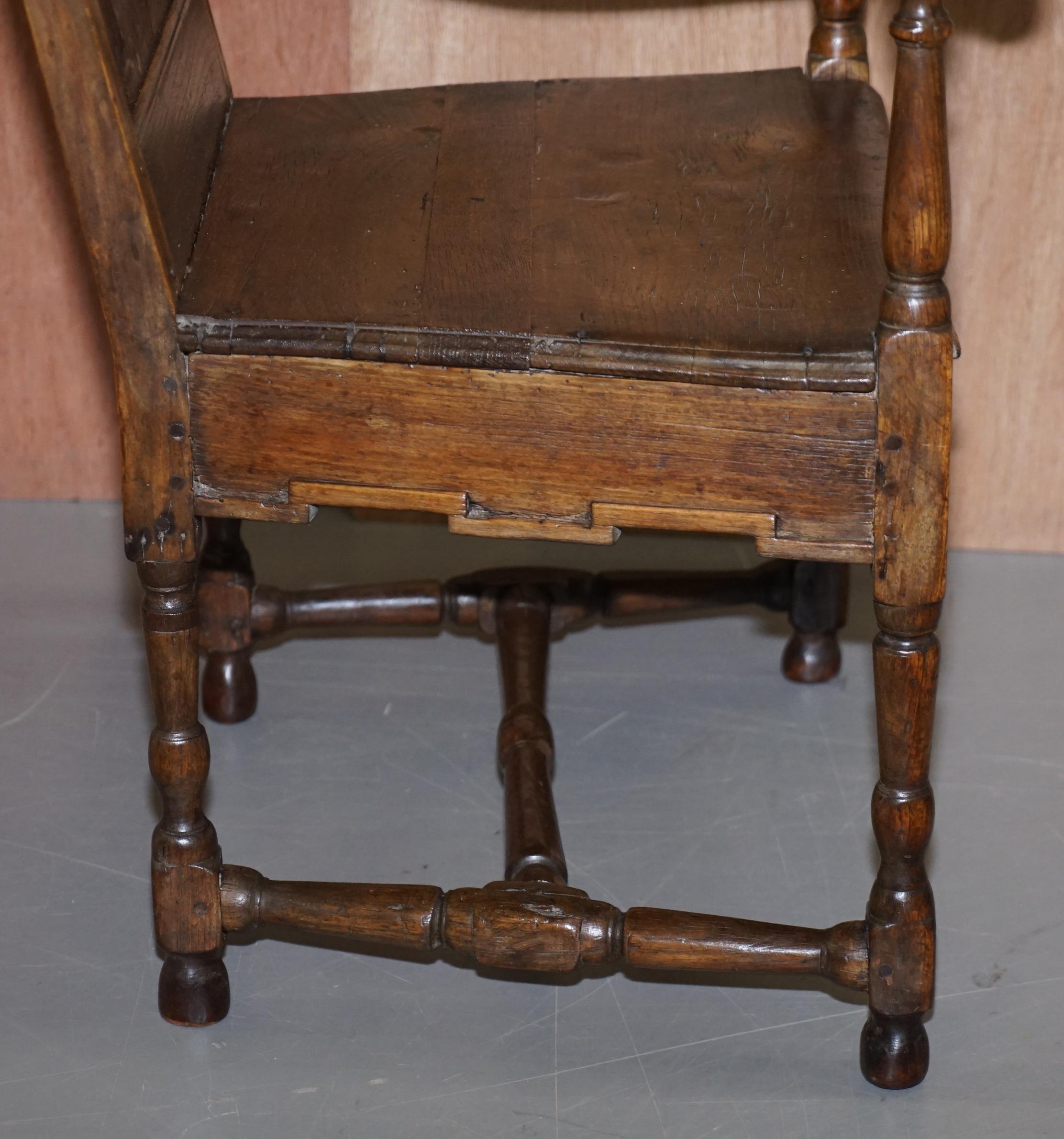 Lovely Original 18th Century Herve Liege Belgium Carved Wood Armchair Wainscot For Sale 9