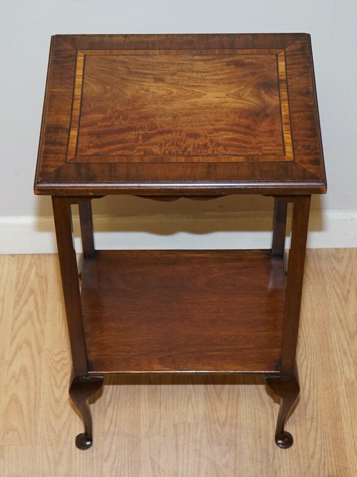 Lovely Original Inlaid Victorian Rectangle Occasional Side Plant/Wine End Table For Sale 5
