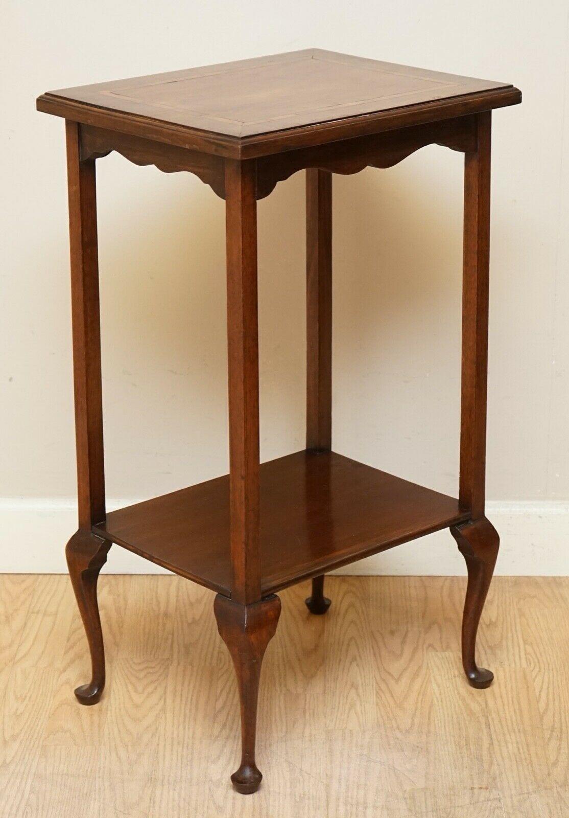 20th Century Lovely Original Inlaid Victorian Rectangle Occasional Side Plant/Wine End Table For Sale