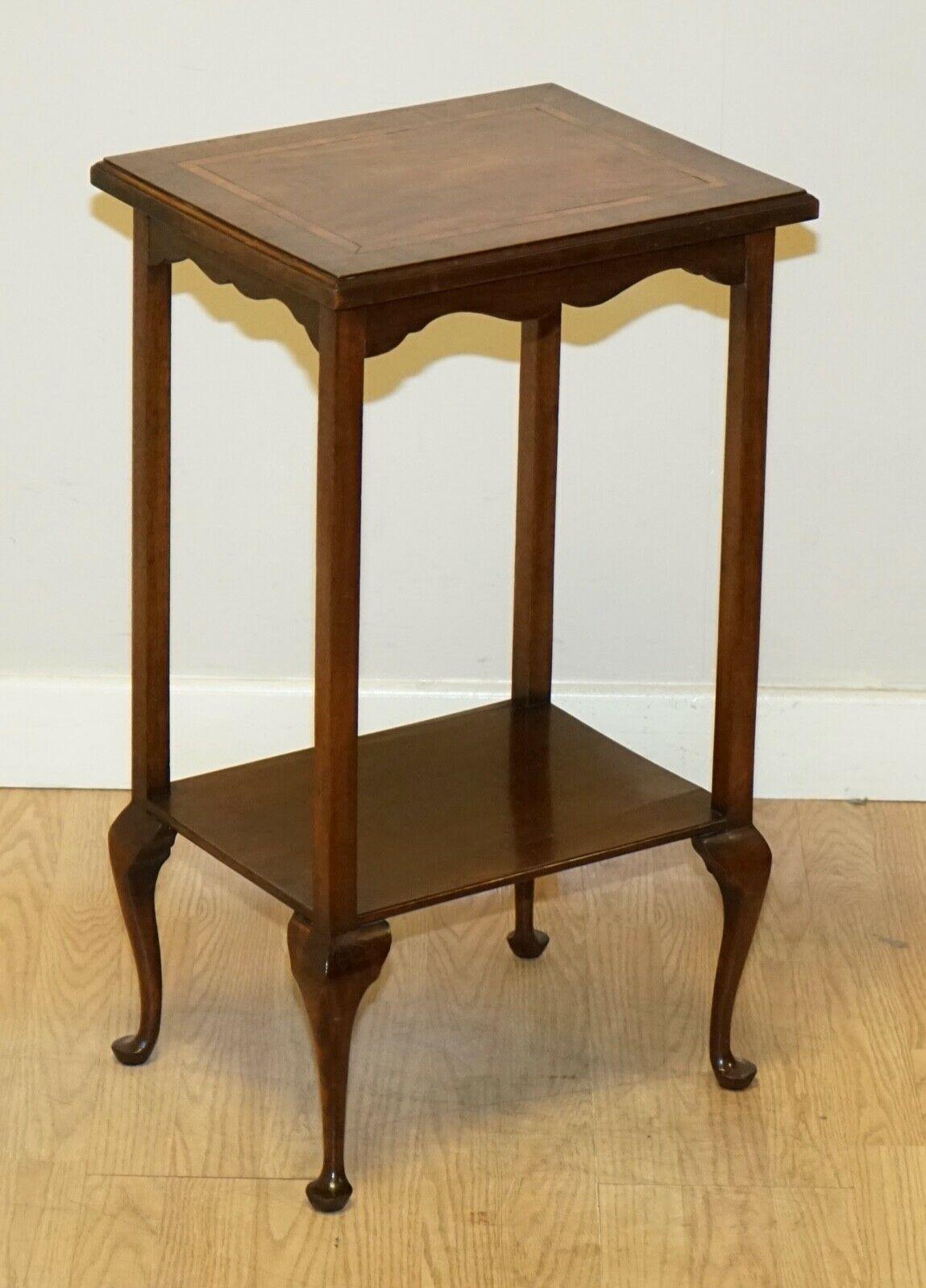 Lovely Original Inlaid Victorian Rectangle Occasional Side Plant/Wine End Table For Sale 1