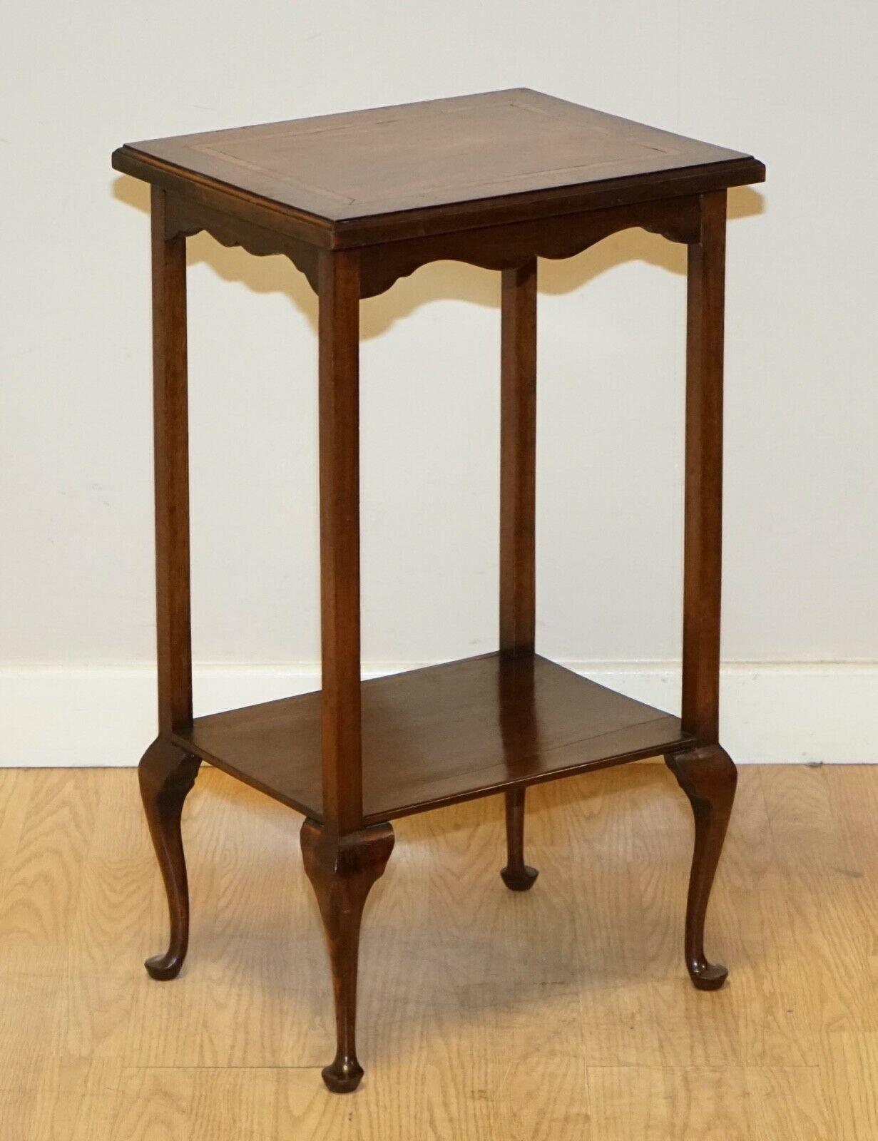 Lovely Original Inlaid Victorian Rectangle Occasional Side Plant/Wine End Table For Sale 2