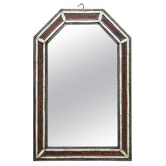 Antique Lovely Ornate circa 19th Century Morrish Silver & Bone Inlaid Large Wall Mirror