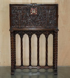 LOVELY ORNATELY CARVED 18TH CENTURY SPANiSH CABINET ON STAND WITH HIDDEN STORAGE