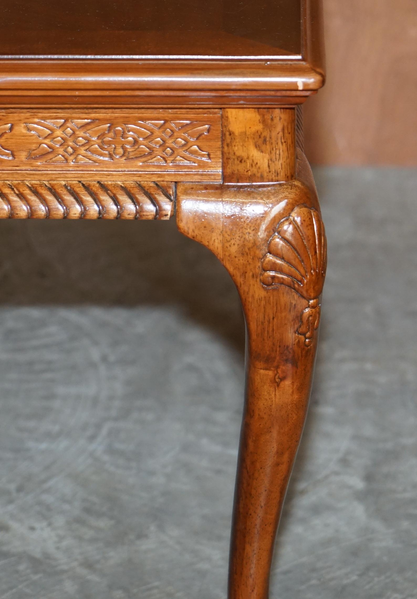 Lovely Ornately Carved Georgian Irish Style Walnut Small Coffee Cocktail Table 10