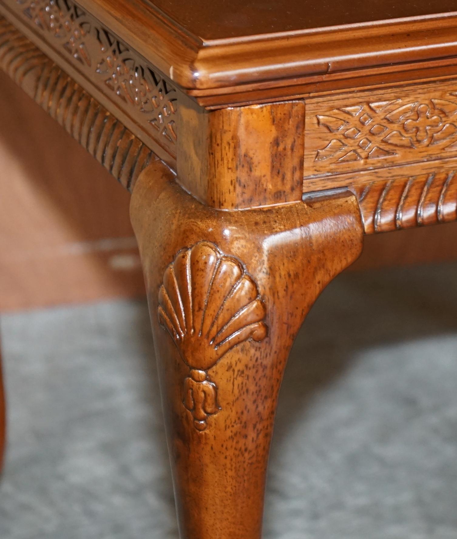 Hand-Crafted Lovely Ornately Carved Georgian Irish Style Walnut Small Coffee Cocktail Table