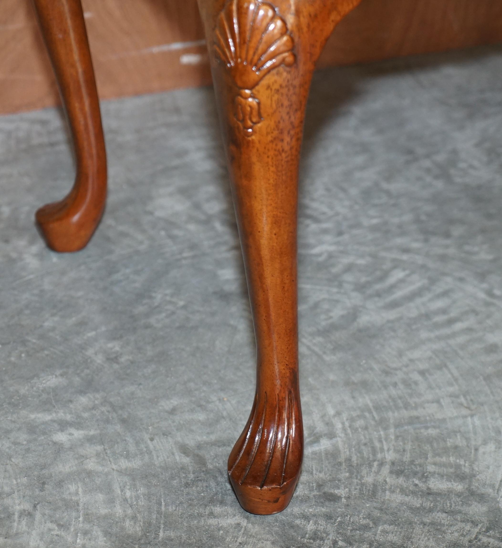 20th Century Lovely Ornately Carved Georgian Irish Style Walnut Small Coffee Cocktail Table
