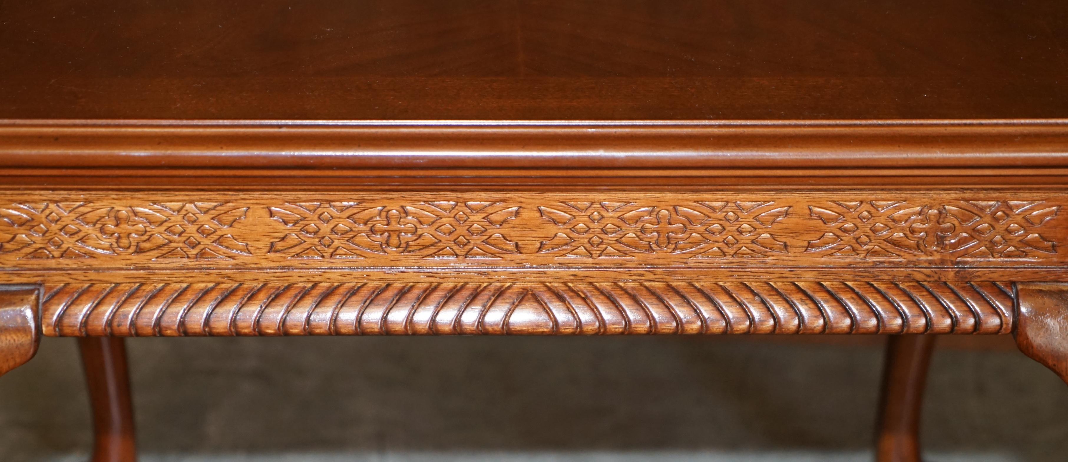 Lovely Ornately Carved Georgian Irish Style Walnut Small Coffee Cocktail Table 3