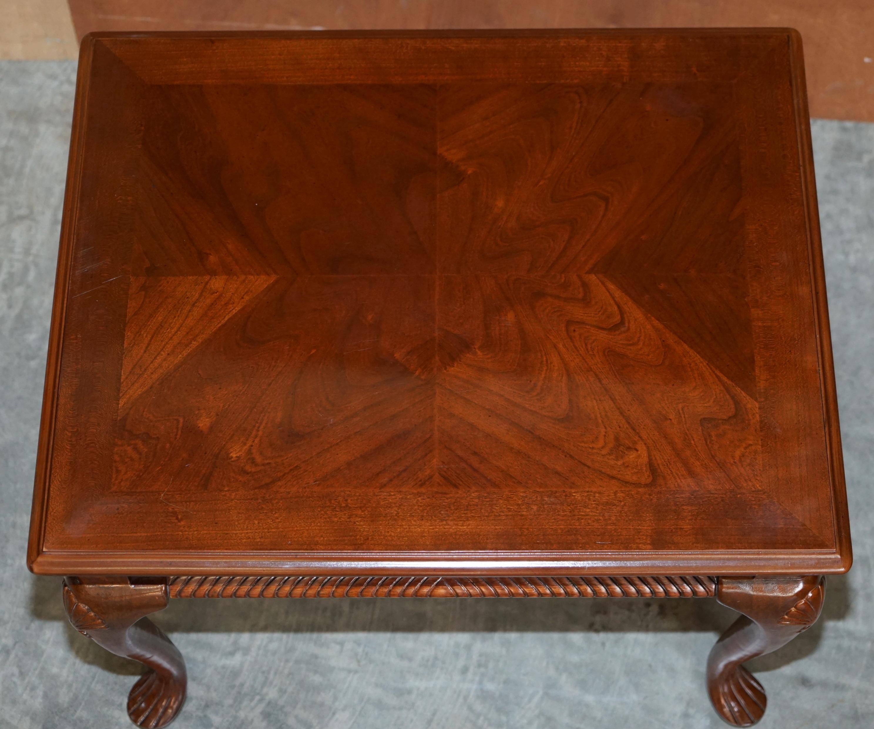 Lovely Ornately Carved Georgian Irish Style Walnut Small Coffee Cocktail Table 4
