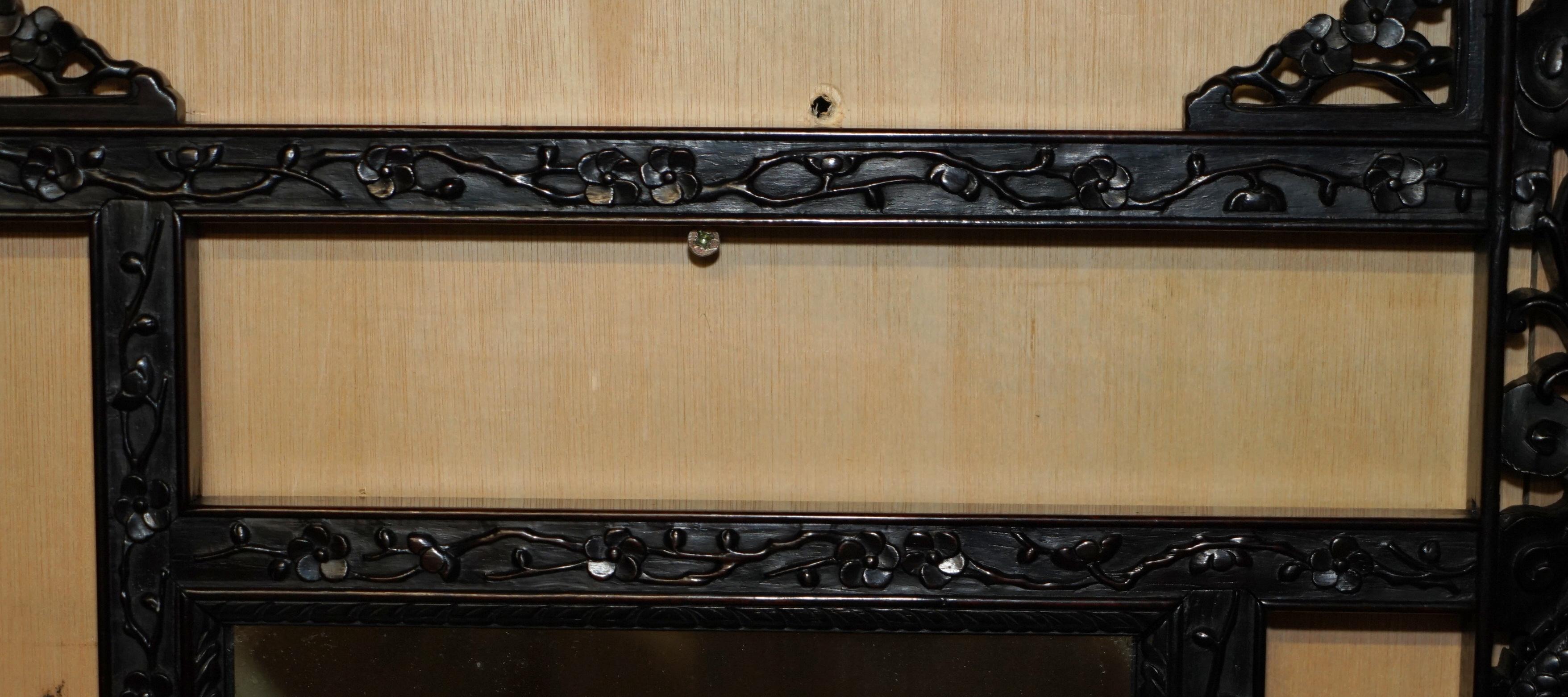 Magnifique miroir mural en forme de dragon chinois sculpté avec plaque d'origine. en vente 6