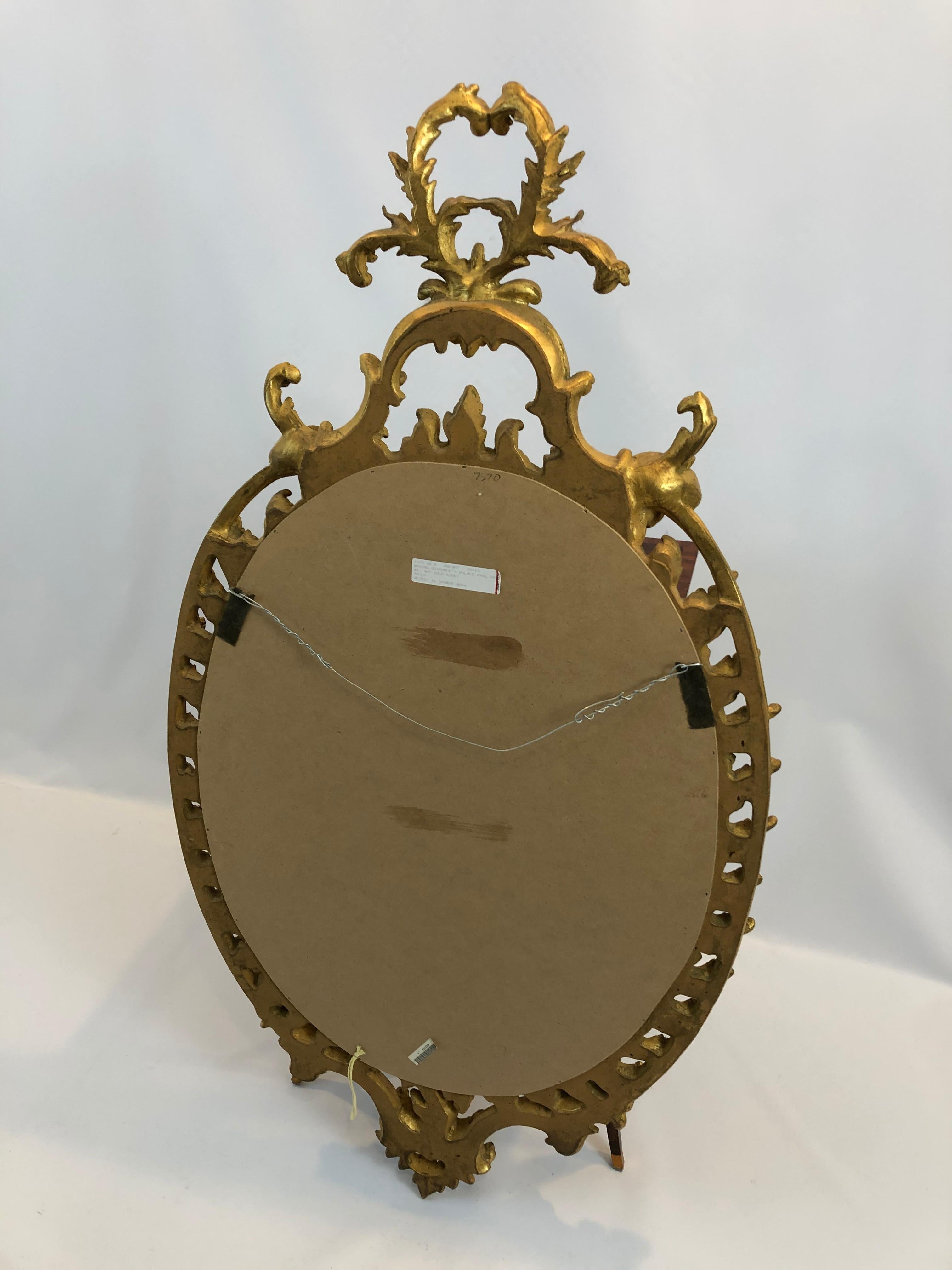 Lovely Oval French Style Giltwood Mirror For Sale 1