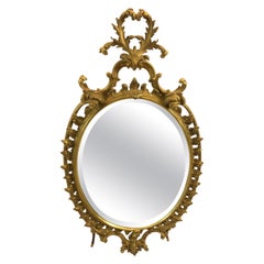 Retro Lovely Oval French Style Giltwood Mirror