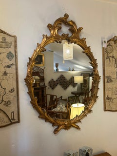Lovely Oval Giltwood French Style Mirror