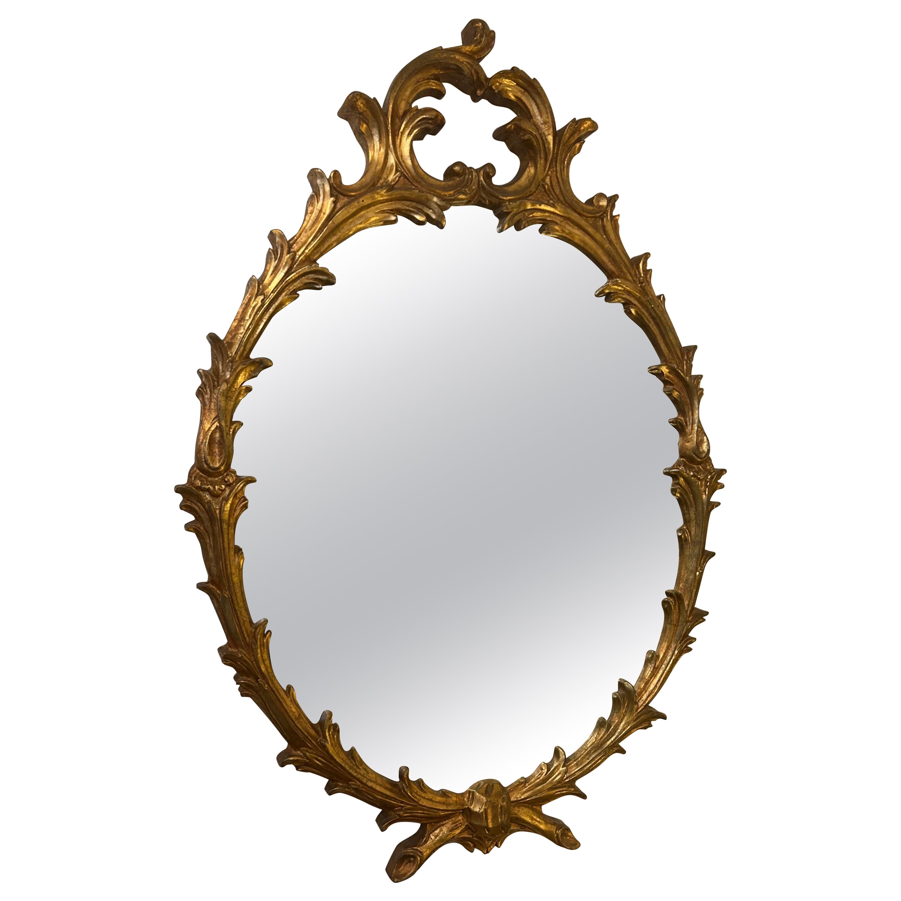 Lovely Oval Giltwood French Style Mirror