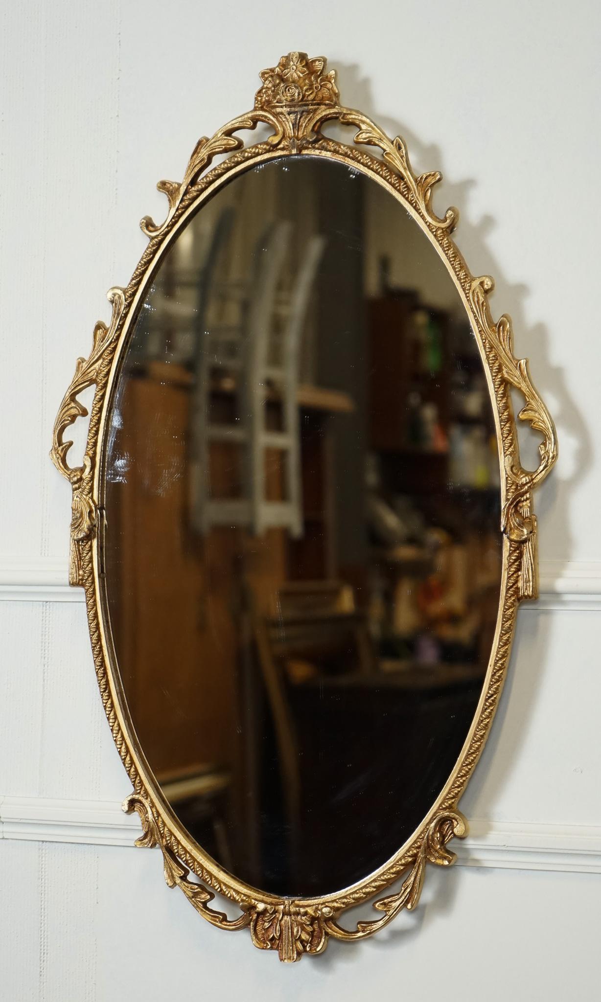 British LOVELY OVAL GOLD ORNATE MiRROR J1 For Sale