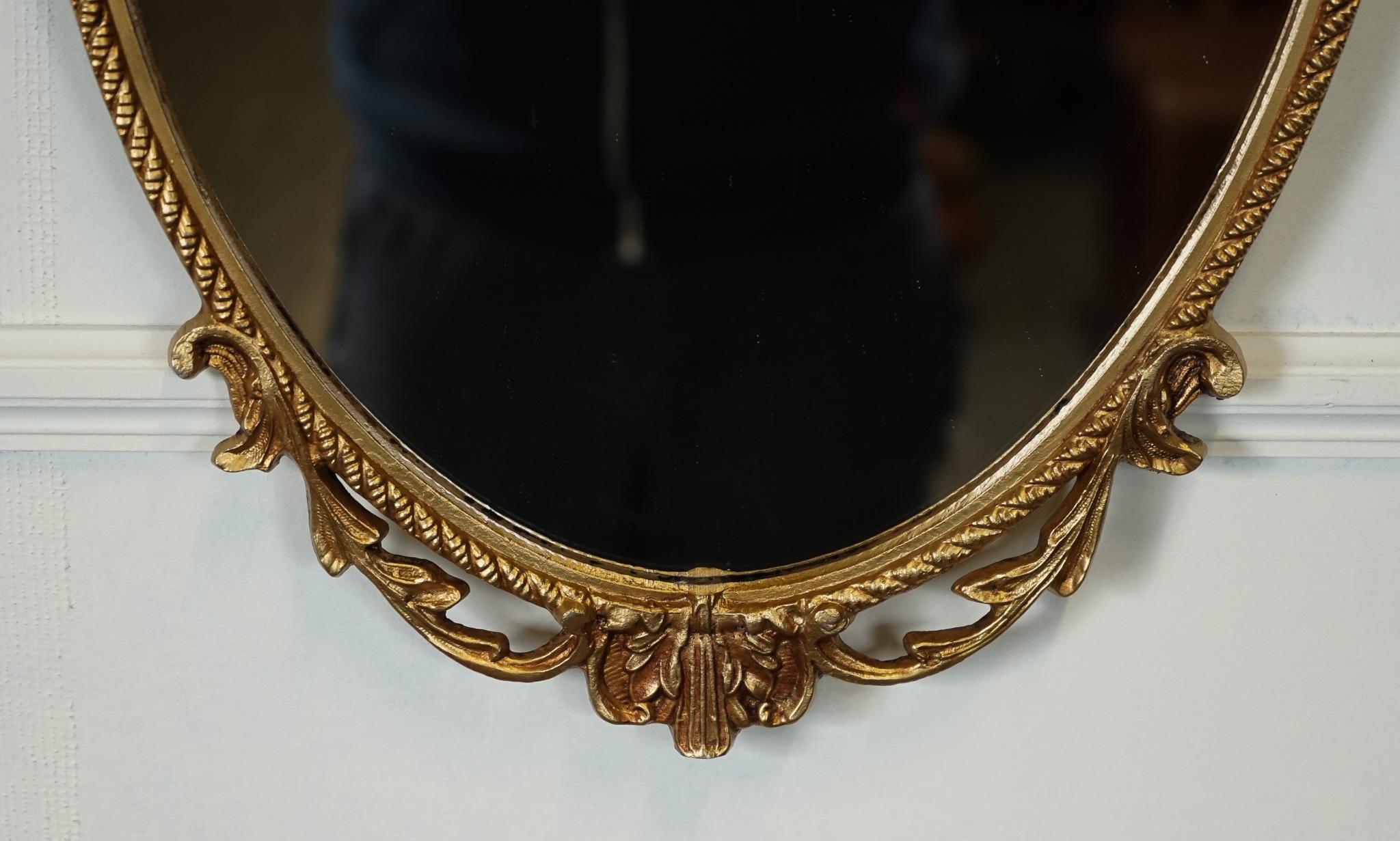 Hand-Crafted LOVELY OVAL GOLD ORNATE MiRROR J1 For Sale