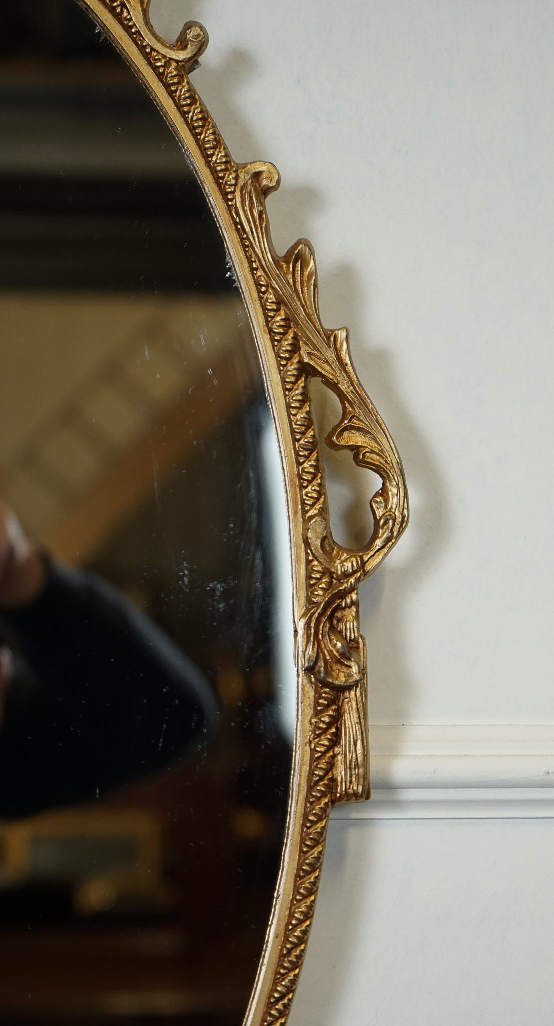 20th Century LOVELY OVAL GOLD ORNATE MiRROR J1 For Sale