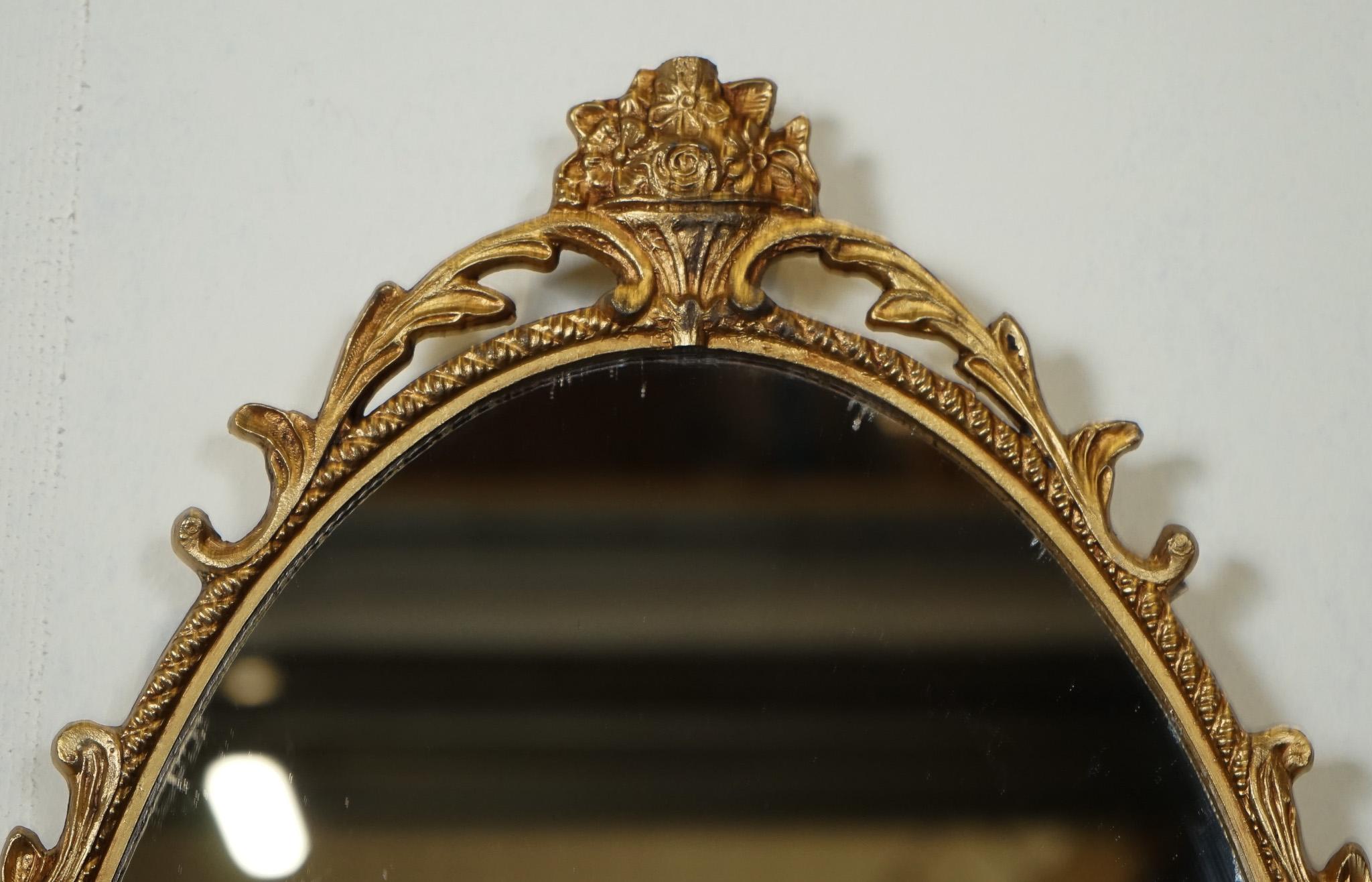 Mirror LOVELY OVAL GOLD ORNATE MiRROR J1 For Sale