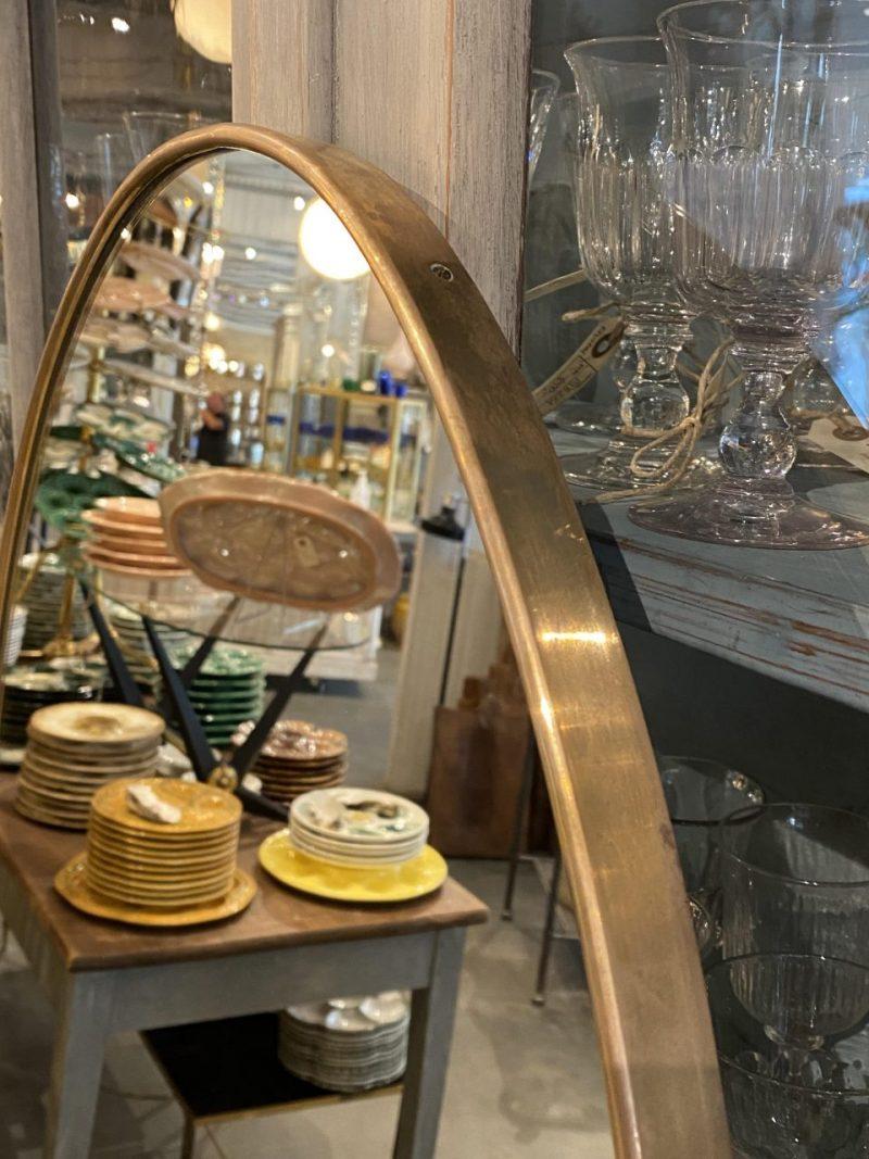 Lovely Oval Mid-Century Brass Mirror, Italy In Good Condition In Copenhagen K, DK