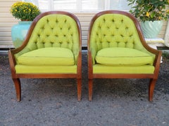 Lovely Pair 60s Classical Spoon Back Chairs Mid-Century Modern